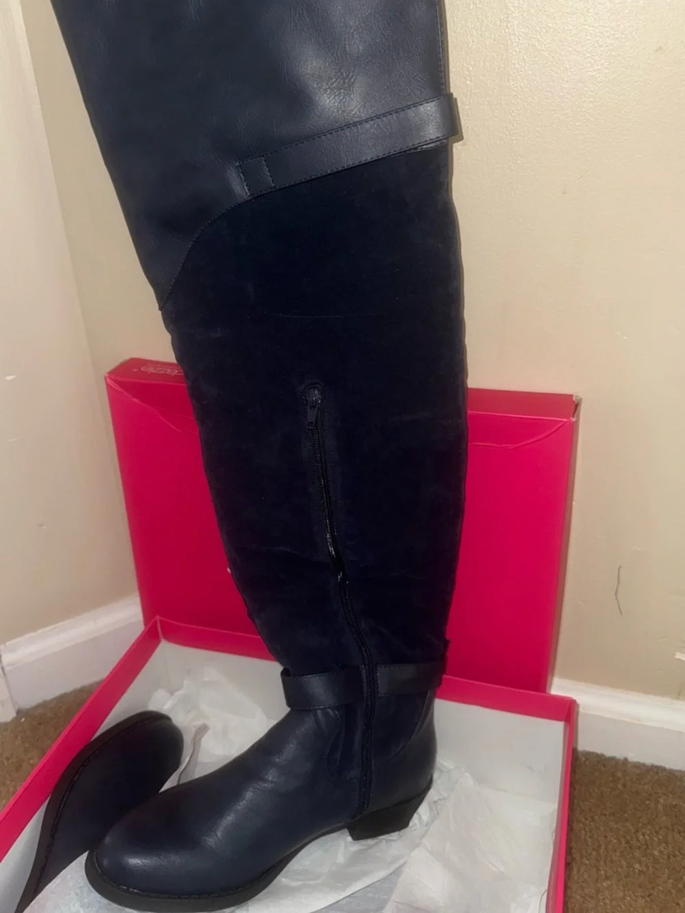 Navy Over-the-Knee Boots